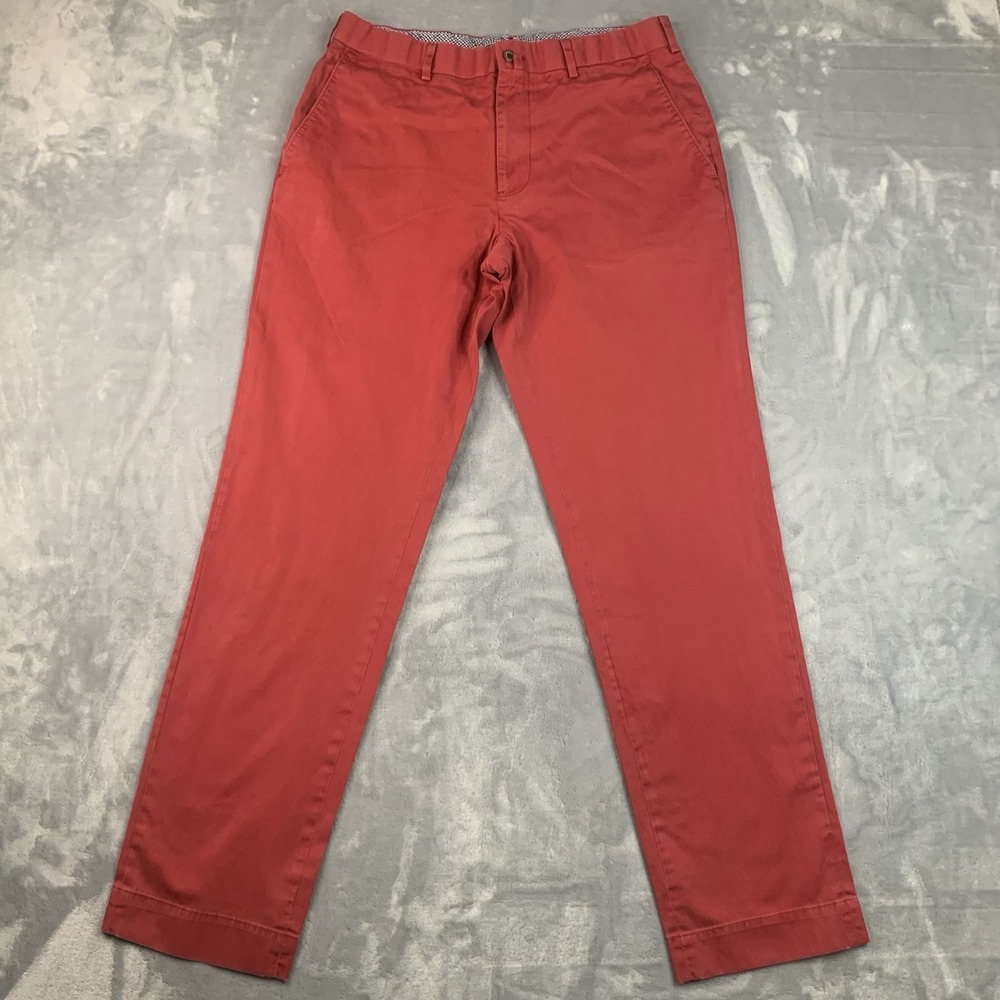 Brooks Brothers Milano Mens‎ 100% Cotton Chino Pants Size 34x32 Red